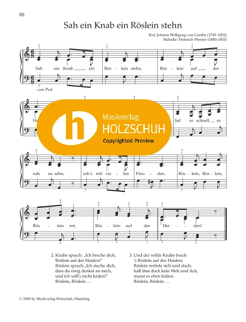 Sah ein Knab ein Röslein stehn